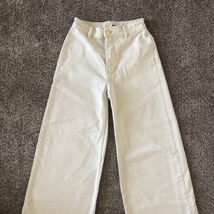 Amuse Society High Waisted Cream Wide Leg Jeans